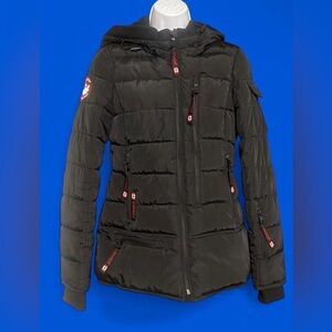 Canada Weathergear Women’s Small Insulated Black Full Zip Hooded Puffer Jacket